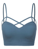 Women's Seamless Criss-Cross Bralette with Removable Pads