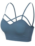 Women's Seamless Criss-Cross Bralette with Removable Pads