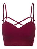 Women's Seamless Criss-Cross Bralette with Removable Pads