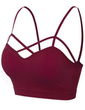 Women's Seamless Criss-Cross Bralette with Removable Pads