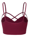 Women's Seamless Criss-Cross Bralette with Removable Pads
