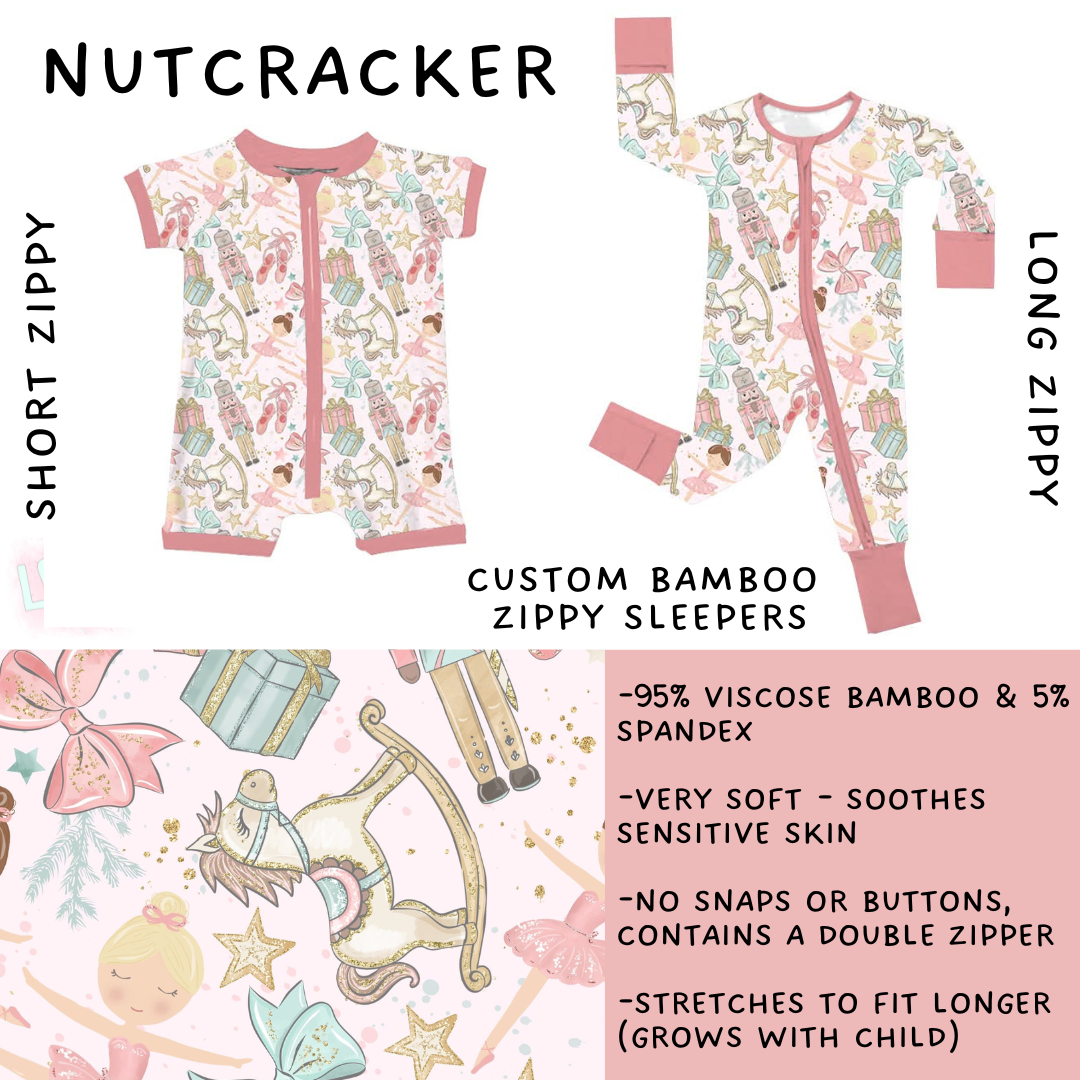 Batch #438 - Little Dreamers Christmas 2 - Closes 10/29 - ETA early Dec - Nutcracker Short and Long Zippy Sleeper