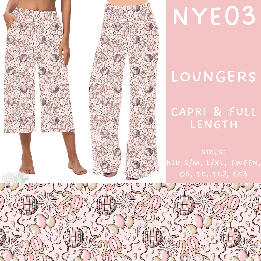 Batch #234 - New Year's Eve - Closes 11/8 - ETA mid Dec - NYE03 Capri and Full Length Loungers