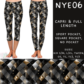 Batch #234 - New Year's Eve - Closes 11/8 - ETA mid Dec - NYE06 Full and Capri Length Leggings