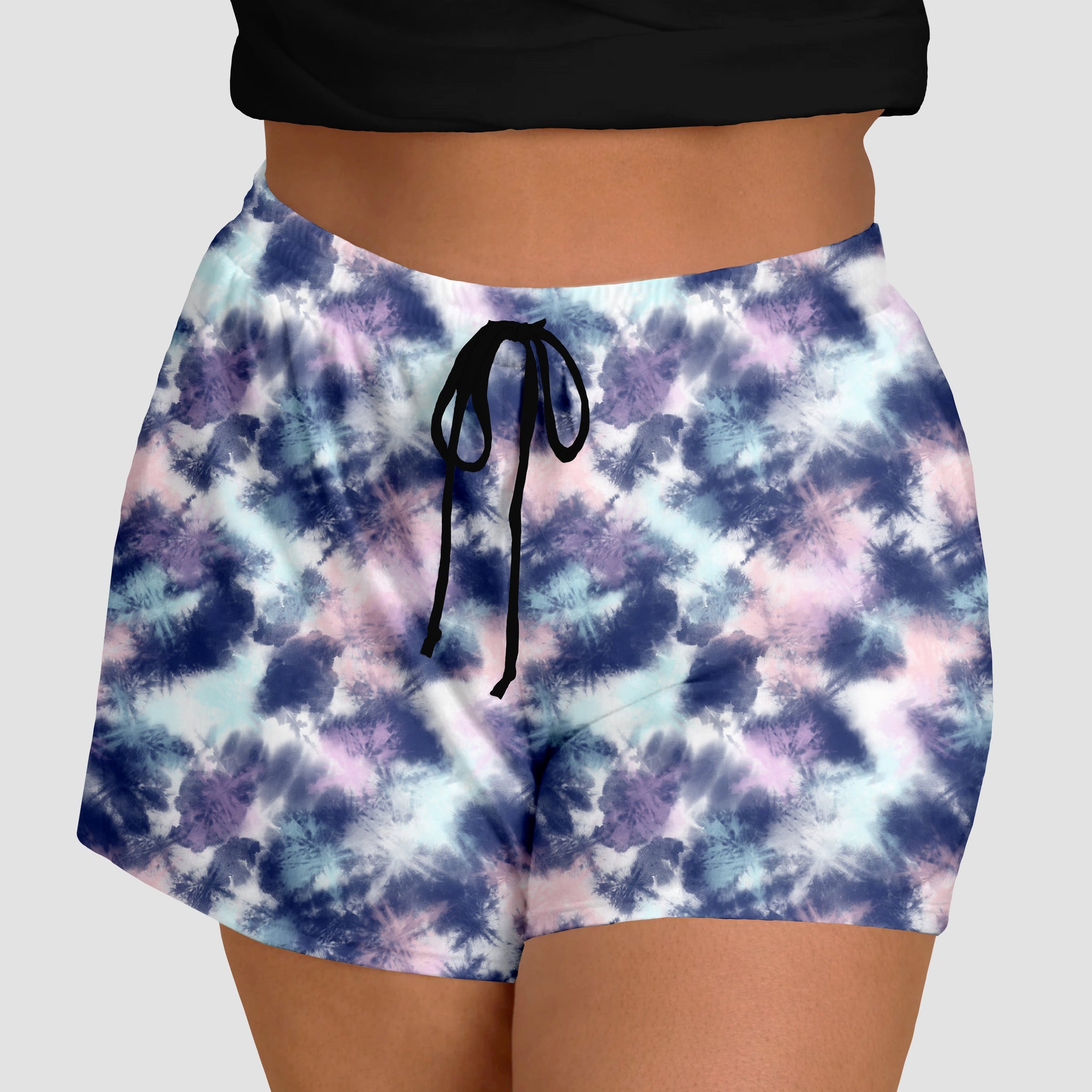 RTS - Navy Pink Tie Dye Jogger Shorts