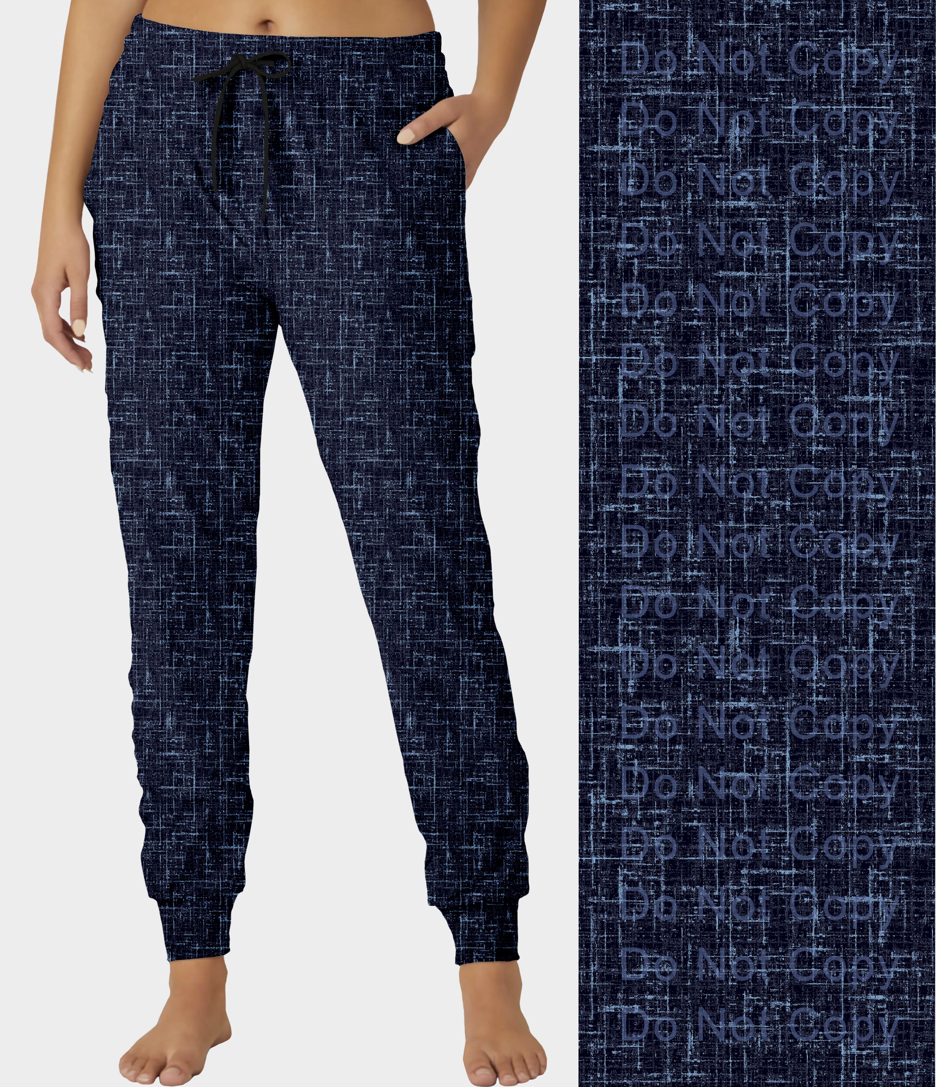 RTS - Navy Linen Denim Joggers