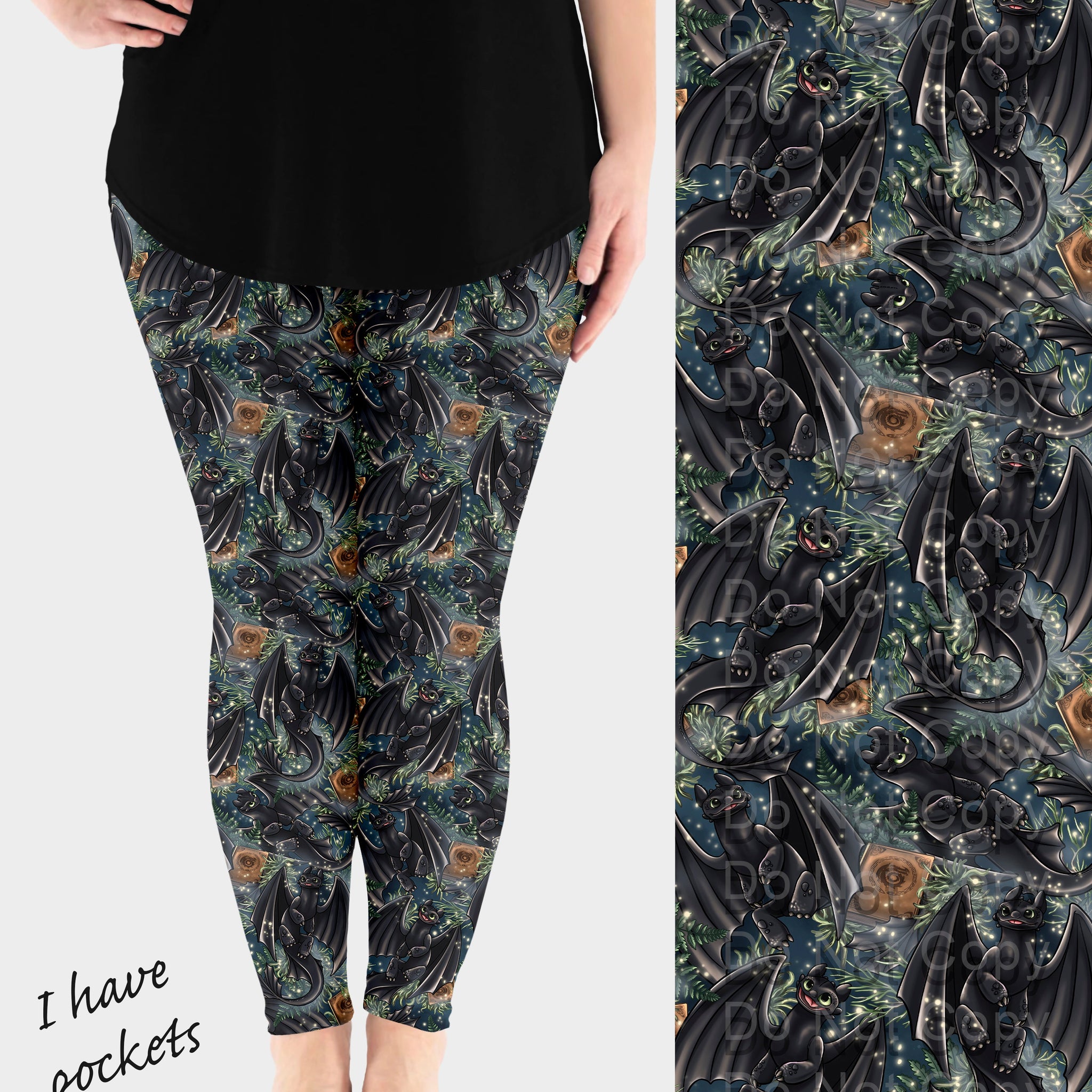 RTS - Night Dragon Leggings w/ Pockets