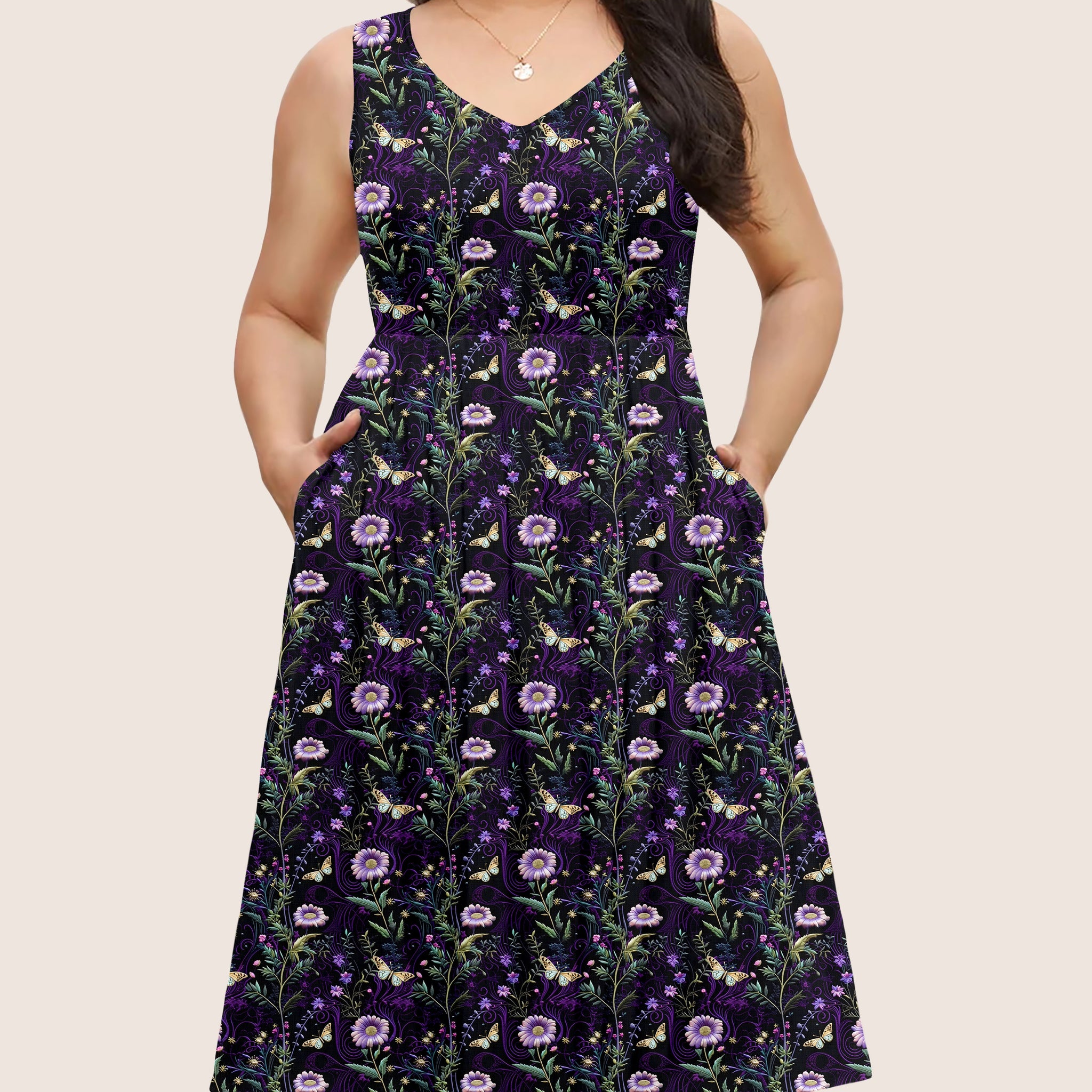 RTS - Night Garden Pocket Dress