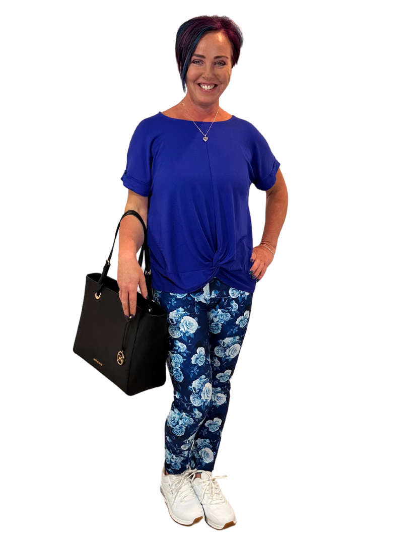 Blue Winter Roses Butter Soft Leggings