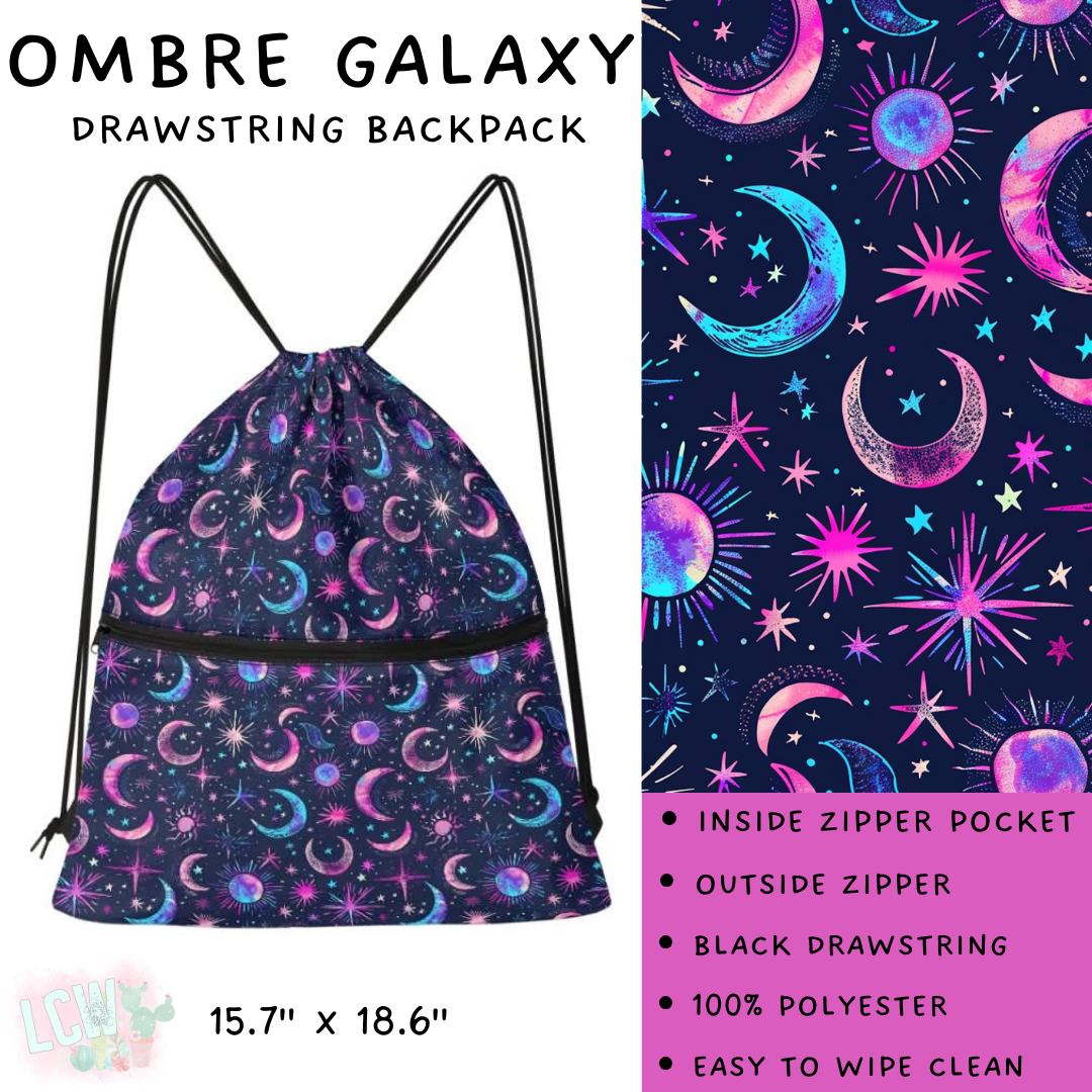 Batch #276 - Fanny Packs & Drawstring Backpacks - Closes 1/24 - ETA late March - Ombre Galaxy Drawstring Backpack