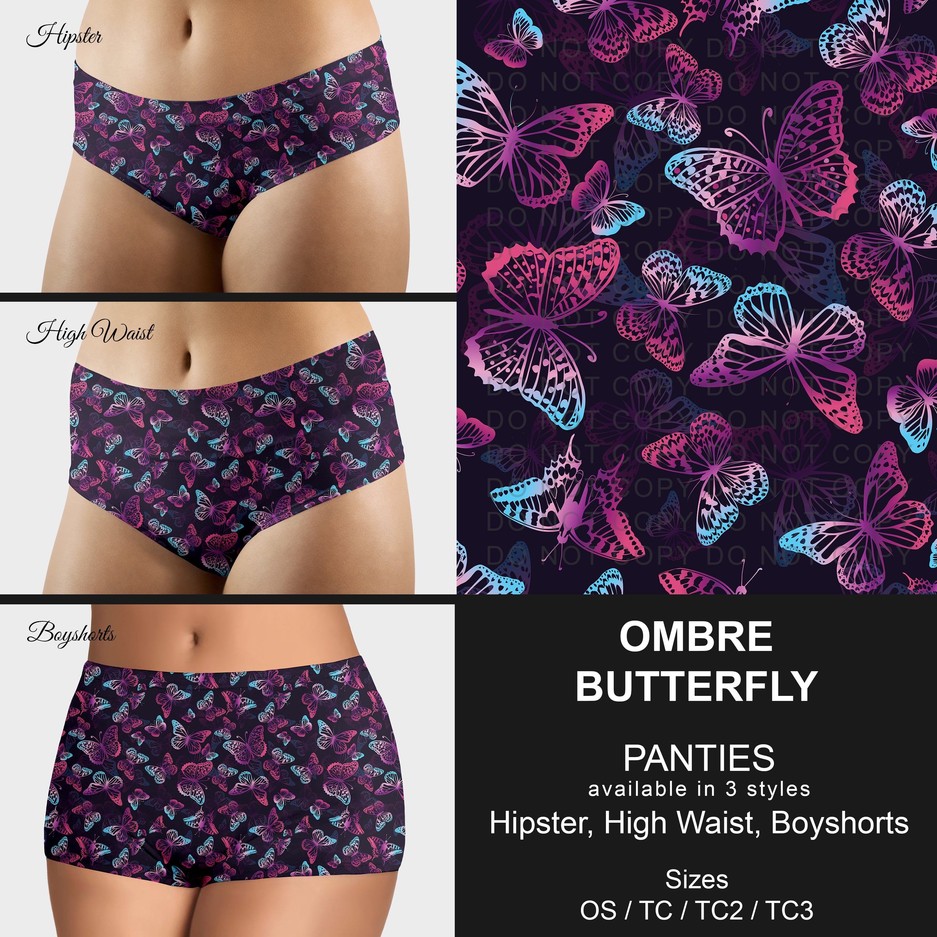 B306 - Preorder Ombre Butterfly Panties (Closes 8/07. ETA mid October)