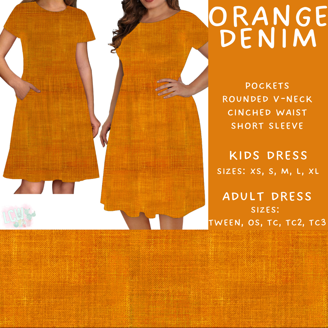 Batch #481 - Colorful Denim - Closes 1/26 - ETA late March - Orange Denim Adult & Kids Dresses