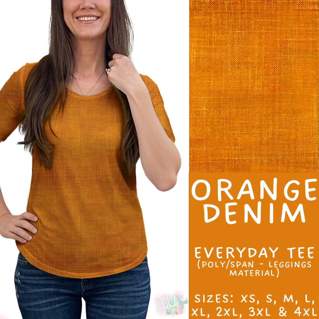 Batch #481 - Colorful Denim - Closes 1/26 - ETA late March - Orange Denim Everyday Tee