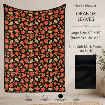 B304 - Pre-Order Orange Leaves Fleece Blanket (Closes 7/31. ETA: early Oct)