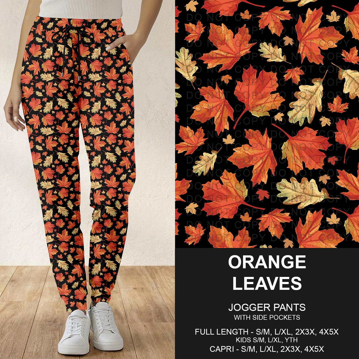 B305 - Preorder Orange Leaves Joggers (Closes 8/02. ETA: early Oct.)