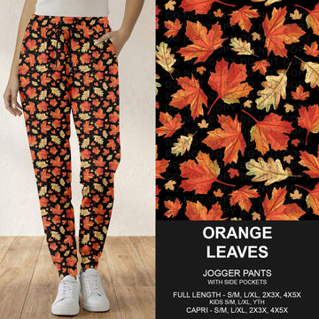 B305 - Preorder Orange Leaves Joggers (Closes 8/02. ETA: early Oct.)