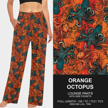 B190 - Preorder Orange Octopus Lounge Pants (Closes 10/27. ETA late Dec.)