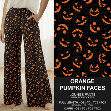 B295 - Preorder Orange Pumpkin Faces Lounge Pants (Closes 6/14. ETA: late Aug.)