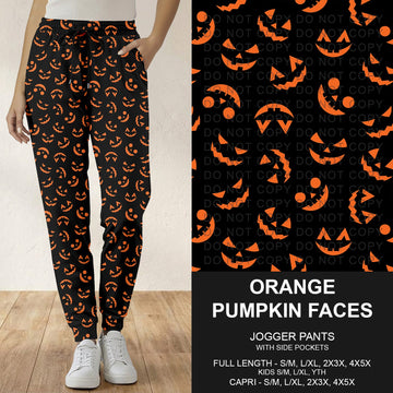 B295 - Preorder Orange Pumpkin Faces Joggers (Closes 6/14. ETA: late Aug.)