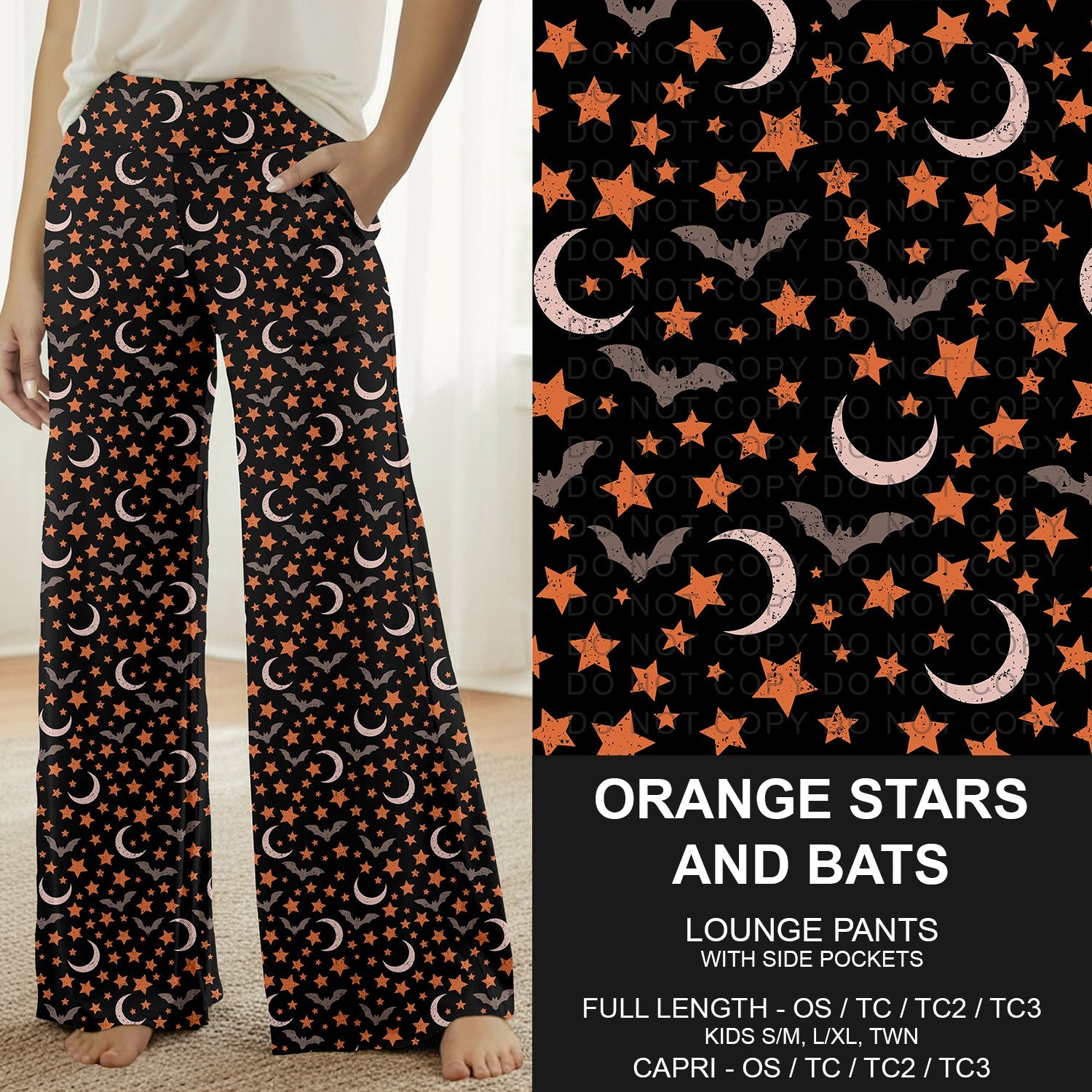 B305 - Preorder Orange Stars and Bats Lounge Pants (Closes 8/02. ETA: early Oct.)