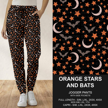 B305 - Preorder Orange Stars and Bats Joggers (Closes 8/02. ETA: early Oct.)
