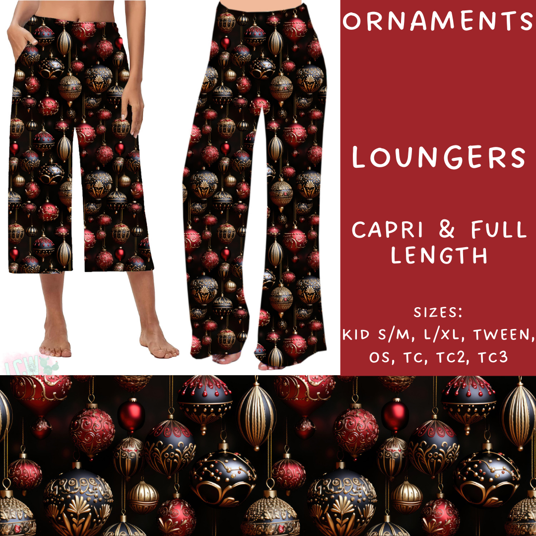 Batch #231 - Tis The Season - Closes 10/31 - ETA early/mid Dec - Ornaments Capri and Full Length Loungers