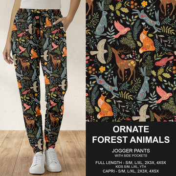 B296 - Preorder Ornate Forest Animals Joggers (Closes 6/21. ETA: late Aug.)