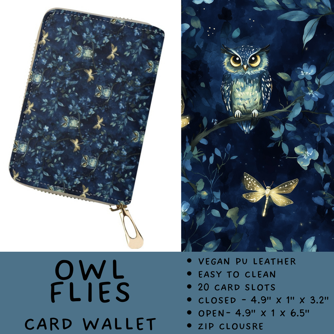 Batch #460 - Zip It Collection - Closes 12/5 - ETA late Jan - Owl Flies Card Wallet