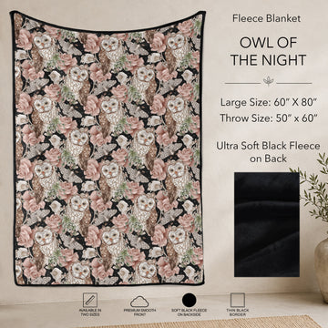 B304 - Pre-Order Owl of the Night Fleece Blanket (Closes 7/31. ETA: early Oct)