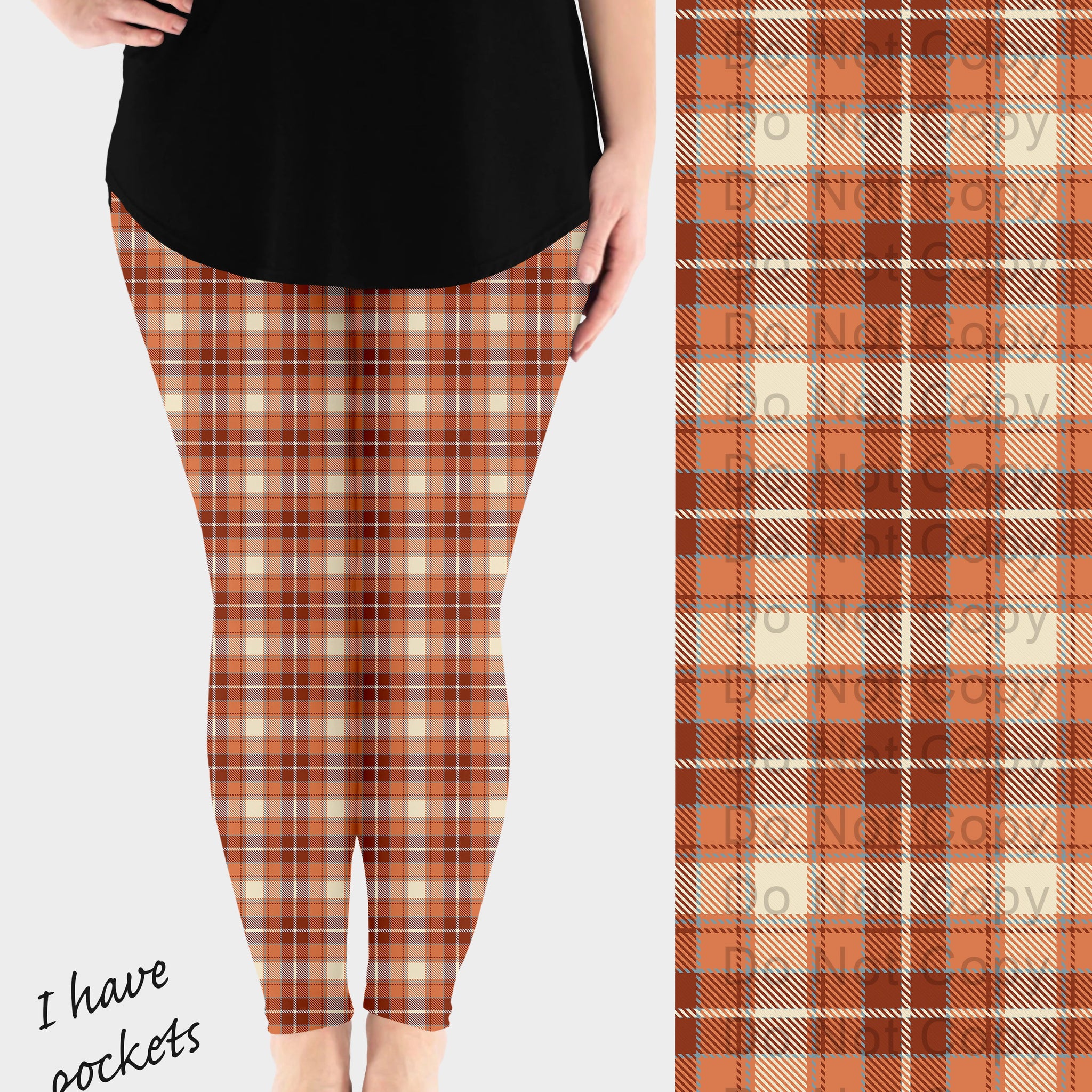 RTS - October Plaid Leggings w/ Pockets