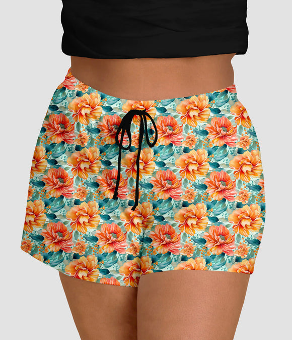 RTS - Orange Blooms Jogger Shorts