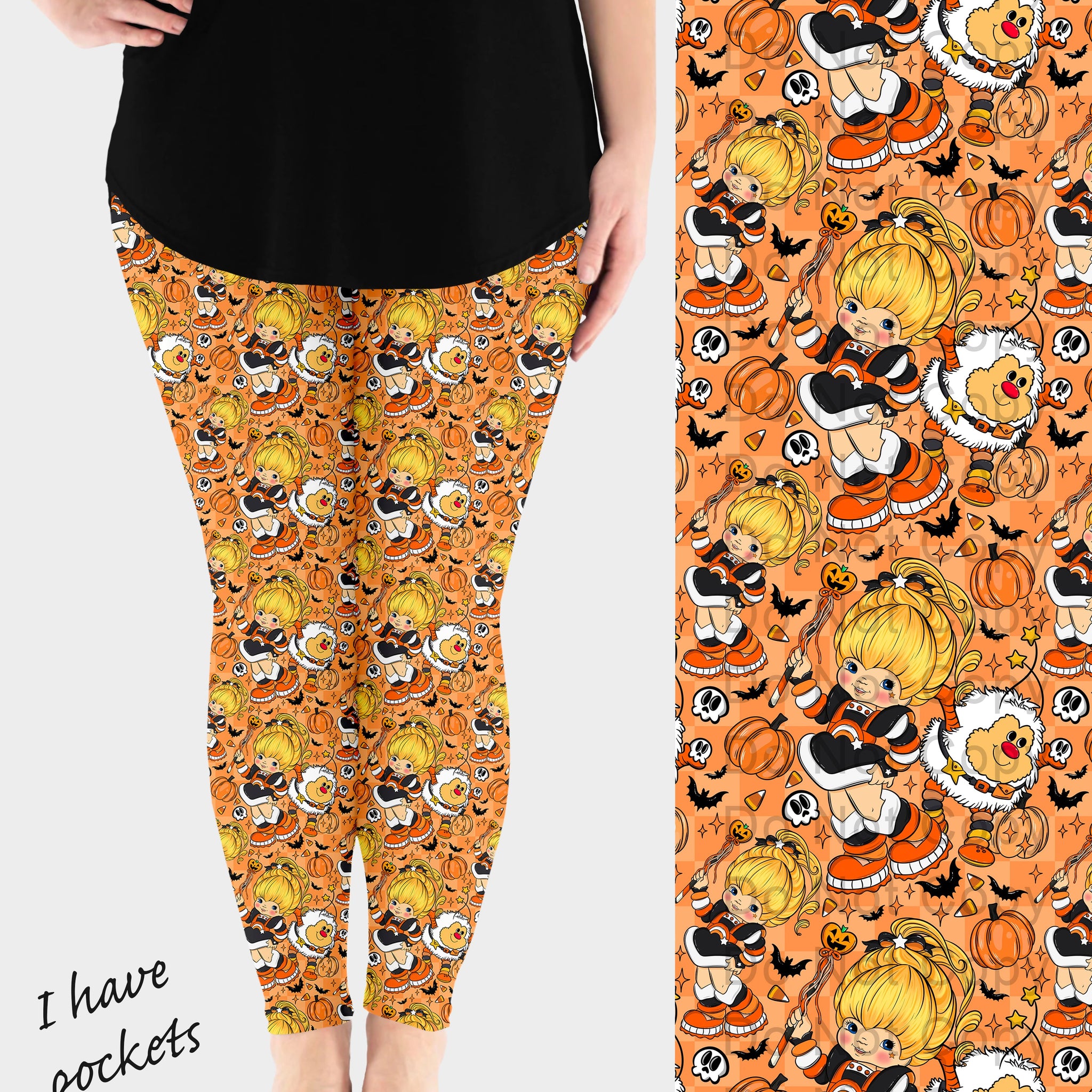 RTS - Orange Rainbow Leggings w/ Pockets