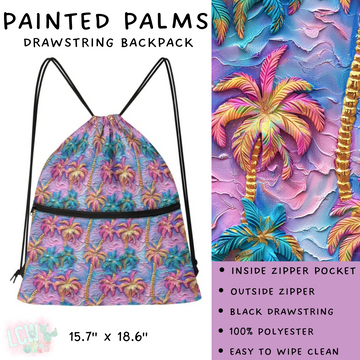 Batch #276 - Fanny Packs & Drawstring Backpacks - Closes 1/24 - ETA late March - Painted Palms Drawstring Backpack