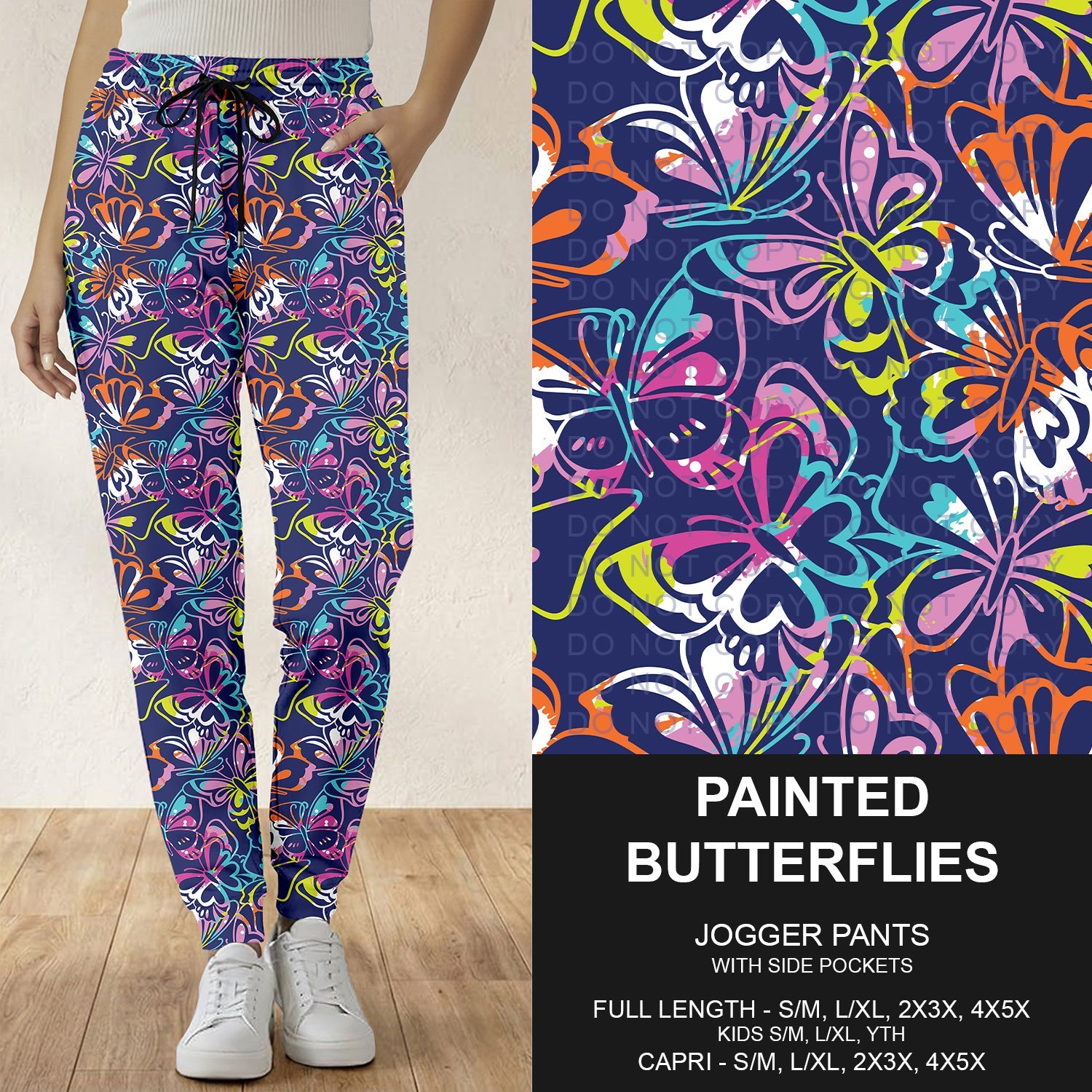 B294 - Preorder Painted Butterflies Joggers (Closes 6/07. ETA: early Aug.)