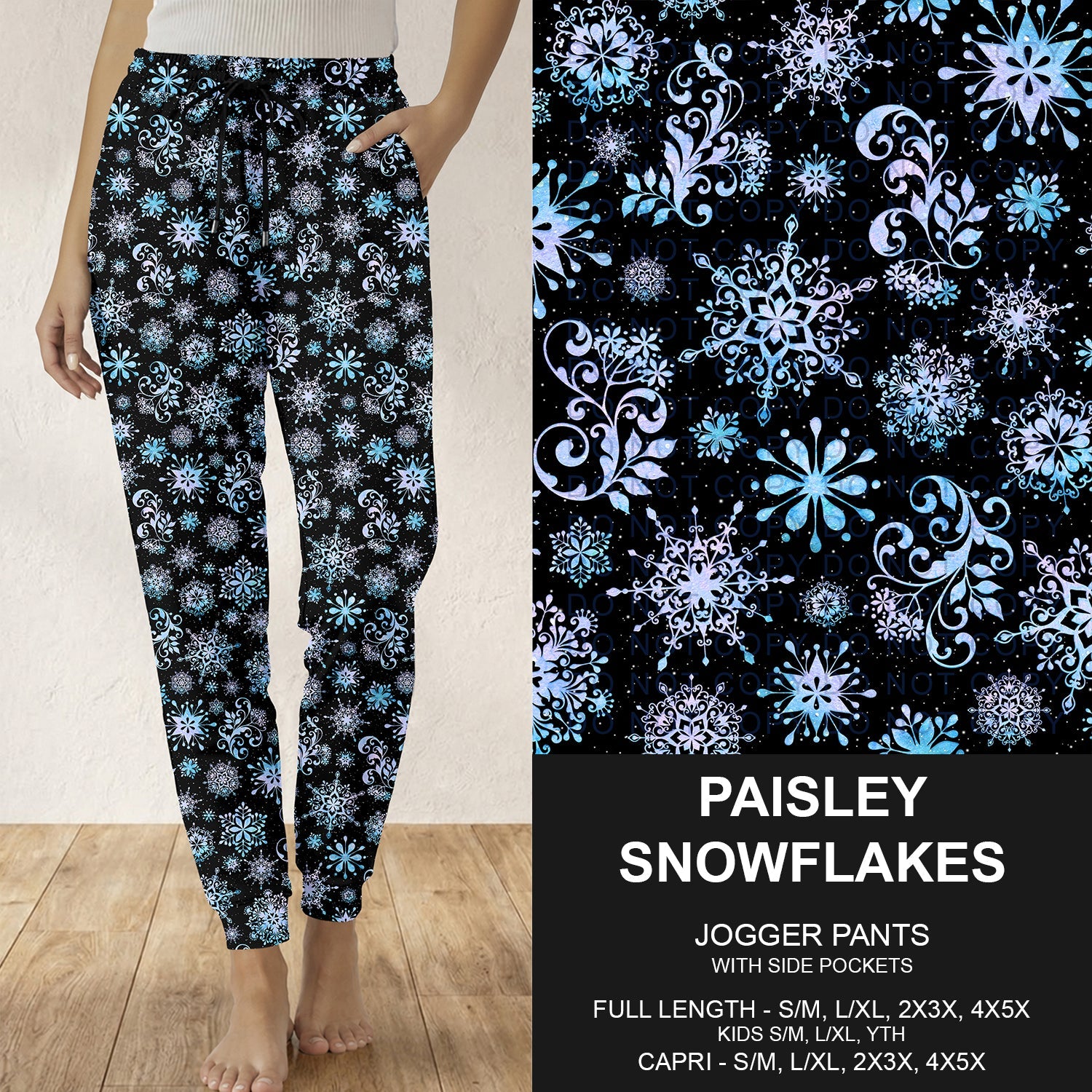 B312 - Preorder Paisley Snowflakes Joggers (Closes 9/13. ETA: mid Nov.)