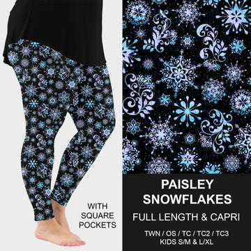 B312 - Preorder Paisley Snowflakes Leggings w/ Pockets (Closes 9/13. ETA: mid Nov.)