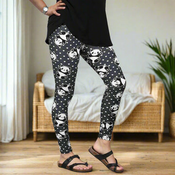 Cute Panda Heart Polka Dot Leggings