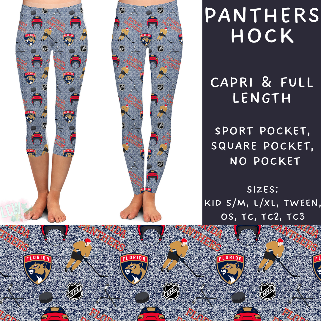 Batch #243 - Hockey - Closes 11/25 - ETA mid Jan - Panthers Hock Full and Capri Length Leggings