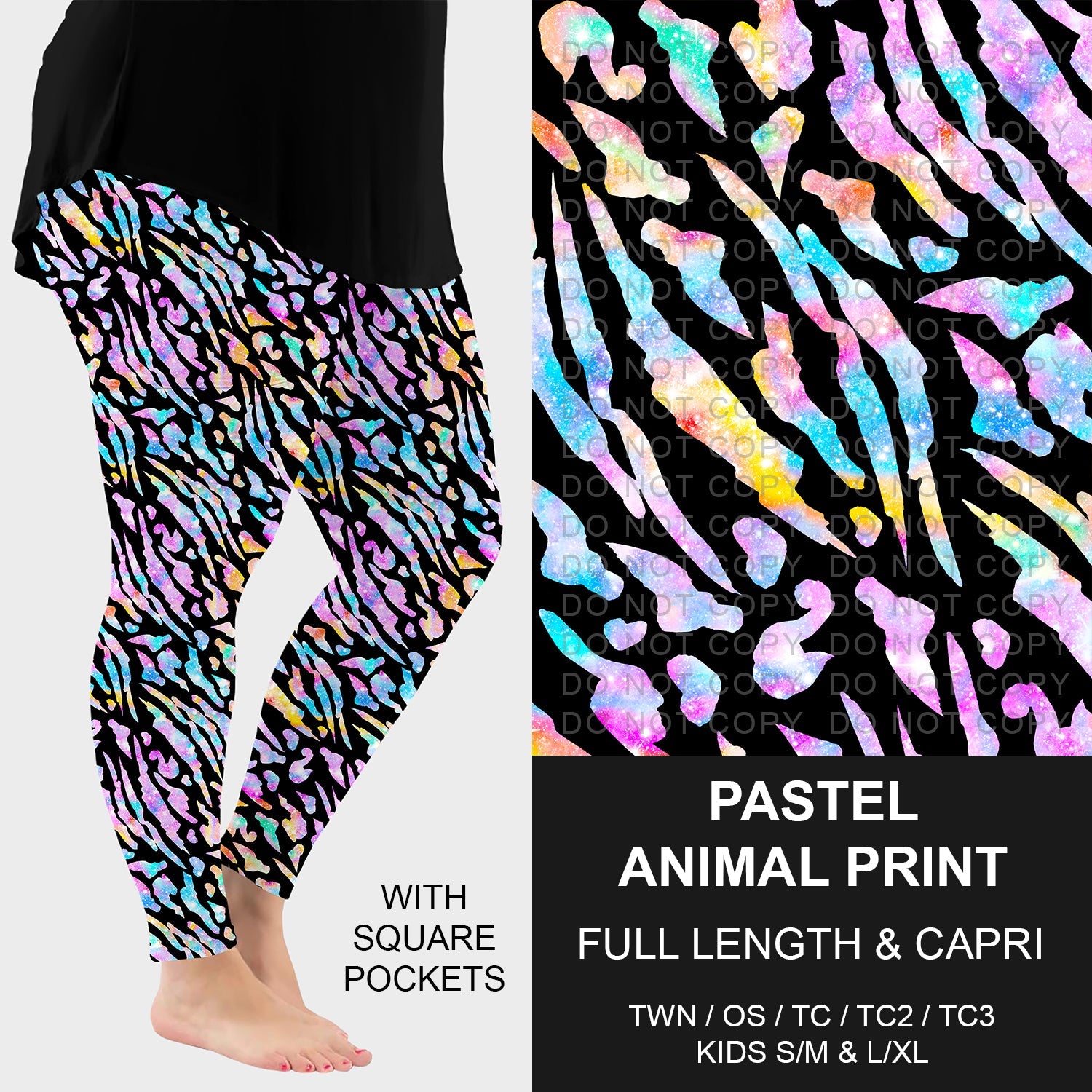 B228 - Preorder Pastel Animal Print Leggings w/ Pockets (Closes 5/11. ETA: late July)