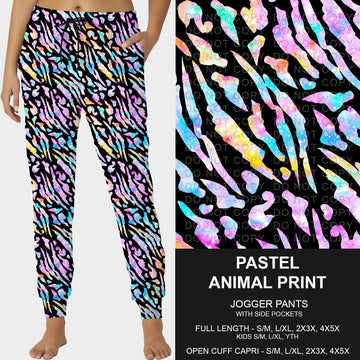 B228- Preorder Pastel Animal Print Joggers (Closes 5/11. ETA: late July)