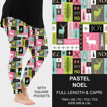 B315 - Preorder Pastel Noel Leggings w/ Pockets (Closes 10/04. ETA: early Dec.)