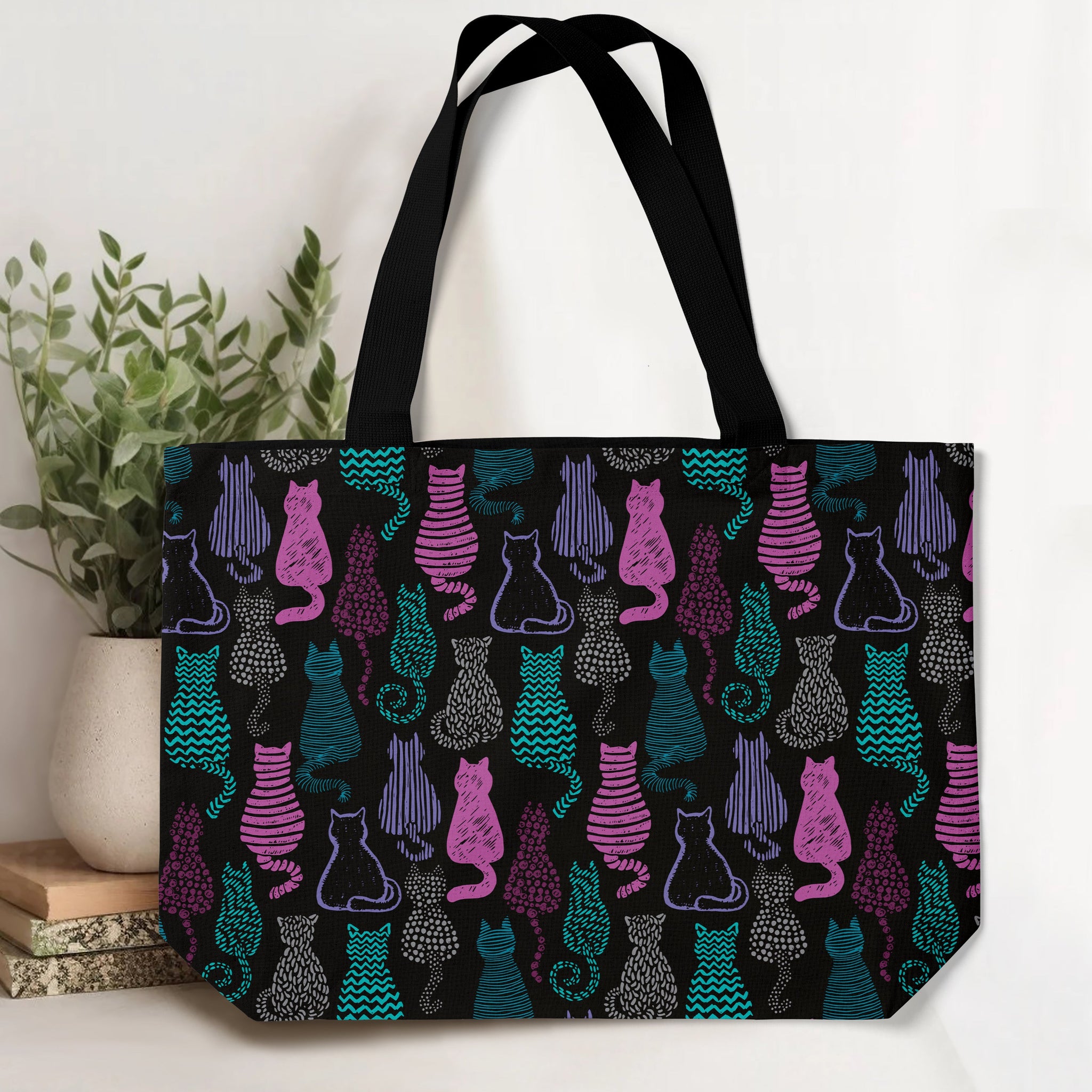 RTS - Pattern Kitty Cats Tote Bag