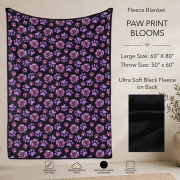 B304 - Pre-Order Paw Print Blooms Fleece Blanket (Closes 7/31. ETA: early Oct)