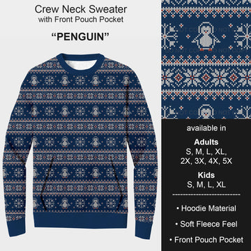 B185 - Preorder Penguin Sweater w/ Front Pocket (Closes 10/01. ETA early Dec.)