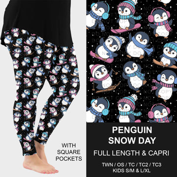 B317 - Preorder Penguin Snow Day Leggings w/ Pockets (Closes 10/18. ETA: late Dec.)