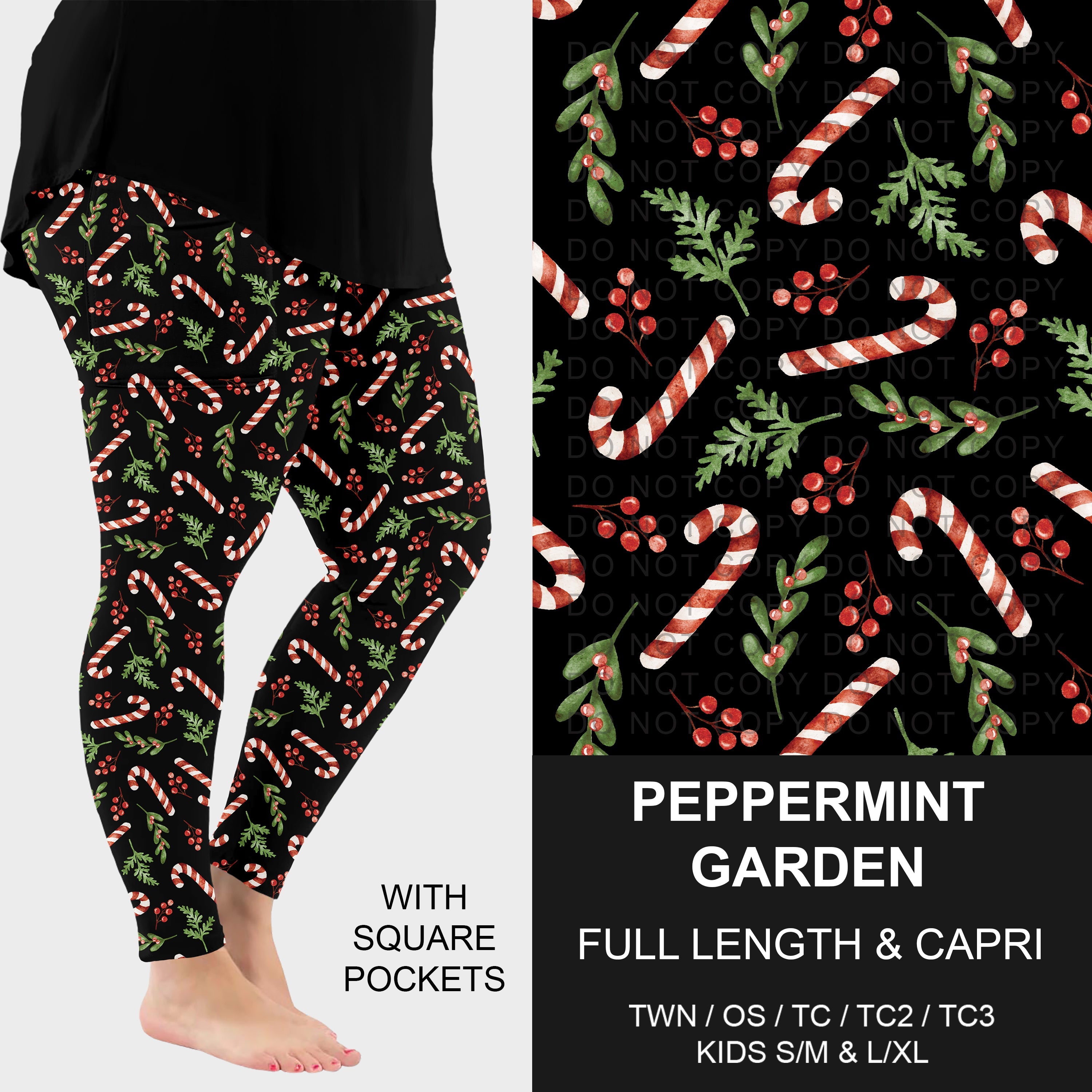 B303 - Preorder Peppermint Garden Leggings w/ Pockets (Closes 7/26. ETA: early Oct.)