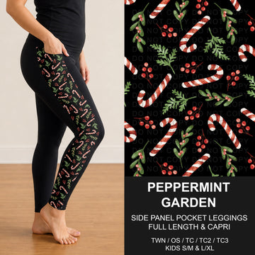 B303 - Preorder Peppermint Garden Side Panel Pocket Leggings (Closes 7/26. ETA: early Oct.)