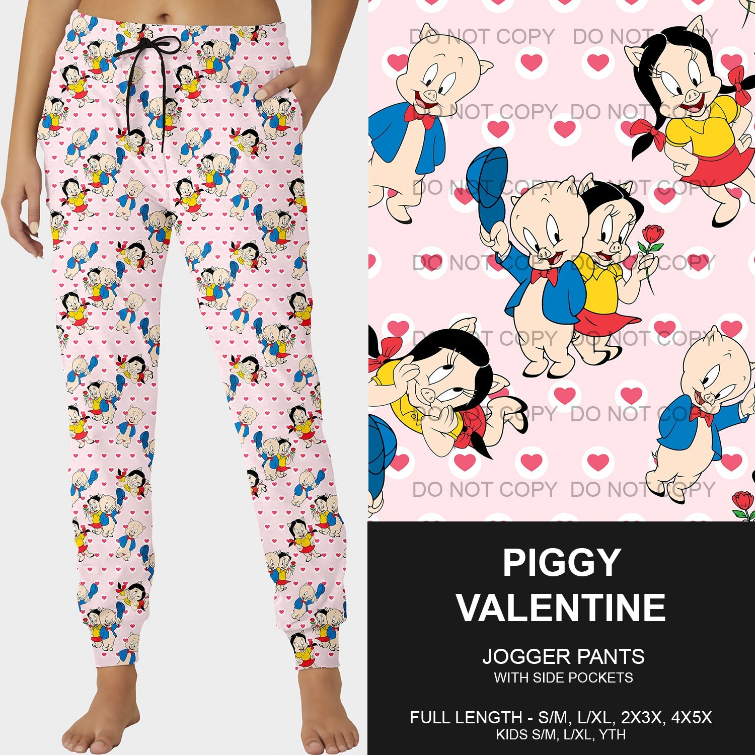 B196 - Preorder Piggy Valentine Joggers (Closes 11/24. ETA late Jan.)