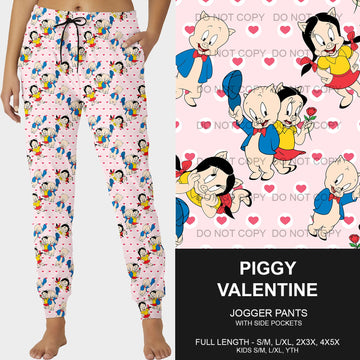 B196 - Preorder Piggy Valentine Joggers (Closes 11/24. ETA late Jan.)