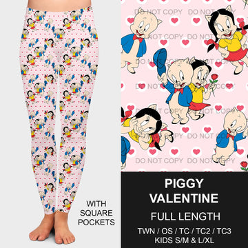 B196 - Preorder Piggy Valentine Leggings w/ Pockets (Closes 11/24. ETA late Jan.)